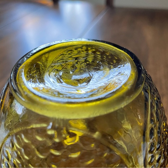 Vintage Avalos Mexican Handblown Floral & Fruit Small Amber/Green Glass Pitcher - Picture 14 of 16